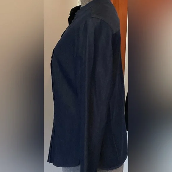 Westbound Denim Tuxedo Nehru Collar Shirt - Picture 2 of 11